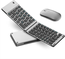 Load image into Gallery viewer, Acoucou Wireless Foldable Keyboard and Mouse Combo, Bluetooth Keyboard and Mouse Set, Portable Keyboard (3 BT Channels) for Tablet Smartphone Laptop, Compatible with Mac iOS Windows Android System
