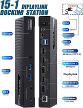 Load image into Gallery viewer, WAVLINK Displaylink Docking Station 3 Monitors with 130W Power Delivery, 10Gbps USB for MacBook M1/M2/M3/Windows, USB-C(3 HDMI, 2 DisplayPort, 2 USB-C, 4 USB3.1, Ethernet, Audio)
