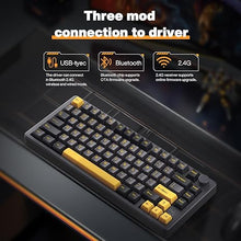 Load image into Gallery viewer, GK GAMAKAY TK75PRO Aluminum Alloy Mechanical Keyboard Gasket Mounted, Hot Swappable KTT Hyacinth Switch 2.4GHz Wireless BT5.0 USB-C 75% Cherry 81 Keys Custom RGB Backlit Gaming Keyboard (Black)
