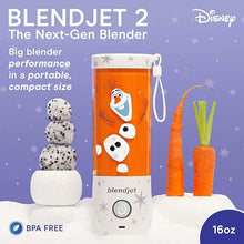 Load image into Gallery viewer, BlendJet Portable Blender for Smoothies &amp; Shakes - 16oz BlendJet Cordless Personal &amp; Small Blender, USB-C Rechargeable &amp; Self Cleaning - Quiet Mini Travel Blender with Stainless Steel Blade (Olaf)
