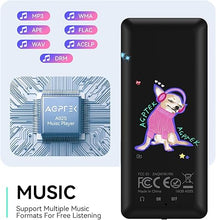 Load image into Gallery viewer, AGPTEK A02S 16GB MP3 Player, 70 Hours Playback Lossless Sound Music Player, Supports up to 128GB, (Black+Pink)
