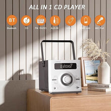 Load image into Gallery viewer, LONPOO CD Player Portable, Rechargeable Boombox Radio with Bluetooth 5.3?FM Radio, CD Player with Speakers, USB Player?MP3 Playback?Karaoke Player 6 in 1 CD Players for Home
