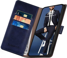 Load image into Gallery viewer, SUANPOT Compatible with iPhone 16 6.1&quot; Wallet case with RFID Blocking Credit Card Holder,Flip Book PU Leather Protective Cover Women Men for Apple 16 Phone case Blue
