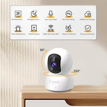 Load image into Gallery viewer, Indoor Camera, 2K Pet Cameras for Home Security Dual Band WiFi(2.4/5G), Security Camera with Phone App, 24/7 SD Card Storage, 2-Way Audio, Dog and Baby Monitor with Motion Detection, IR Night Vision
