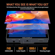 Load image into Gallery viewer, FEELWORLD P6X 5.5 inch 1000nit Aluminium Camera Field DSLR Monitor with F750 4400mAh Battery and Bag Touchscreen High Brightness Portable Waveform HDR 4K HDMI Input and Output 3D LUT Out Weight 249g
