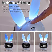 Load image into Gallery viewer, Kids Alarm Clock for Kids, Bunny Alarm Clocks for Girls Boys, Blue Kid Alarm Clock with Ringtones &amp; Night Light Rechargeable Snoozing
