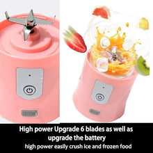 Load image into Gallery viewer, Portable Blender for Smoothies &amp; Shakes -13oz Cordless Personal Small Blender, USB-C Rechargeable &amp; Self Cleaning - Mini Travel Blender with Stainless Steel Serrated 6 Blade
