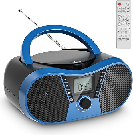 Gueray CD Player Boombox with Bluetooth,Portable Stereo Sound CD Music Boombox Player Speaker with FM Radio USB MP3 Playback AUX Input Headphone Jack LCD Display,Gifts for Grandpa,Grandma,Dad,Kids