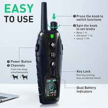 Load image into Gallery viewer, Dog Shock Collar - 4000FT Dog Training Collar with Remote Waterproof e Collar with Flashing Light, Adjustable Pitch Beep(1-8), Vibration(1-16), Safe Shock(1-99), and Keypad Lock
