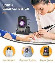 Load image into Gallery viewer, Portable Nail Drill Electric File: 40000RPM Professional Nail E File for Acrylic Nails Remove Nail Gel Polish Manicure, Rechargeable Cordless Nail Drill Machine with Bits &amp; Base for Salon Home, Black
