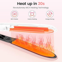 Load image into Gallery viewer, Brightup Hair Straightener Ceramic Flat Iron, Rapid 20S Heat Up, Vibrating Hair Straightener and Curler 2 in 1 with 10 Temperature Control and Auto Shut Off for Super Smooth Finish, 1&quot; Plates, Pink
