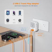Load image into Gallery viewer, TESSAN Australia New Zealand Power Adapter USB C, Australia Power Plug Adapter with 4 Electrical Outlets 3 USB Ports (2 USB C), Power Adapter for US to Australian Argentina Fiji China Cook Islands
