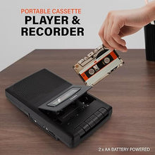 Load image into Gallery viewer, Coby Portable Cassette Tape Player and Tape Cassette Recorder with Built-in Microphone, Built-in Handle, and One-Touch Recording with Automatic Stop (Standard)
