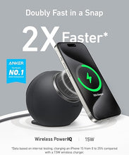 Load image into Gallery viewer, Anker MagGo Magnetic Charging Station, Qi2 Certified 15W Ultra-Fast MagSafe Wireless Charger for iPhone 15/14/13, 8-in-1 Power Strip with 3 AC and 4 USB Desktop Charger for MacBook and More
