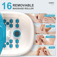 Load image into Gallery viewer, CINERY Foot Spa Bath Massager with Heat, Bubbles, Vibration and Pedicure Foot Spa with 16 Rollers for Feet Stress Relief, Foot Soaker with Mini Acupressure Massage Points &amp; Temperature Control
