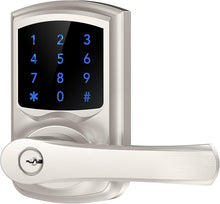 Load image into Gallery viewer, Keyless Entry Door Lock, Keypad Door Lock with Handle, Electronic Door Lock, Touchscreen, Auto-Locking, Anti-peep Password, Easy to Install for Front Door, Home, Office, Satin Nickel
