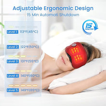 Load image into Gallery viewer, Heated Eye Mask Cordless, USB Eyes Heating Pad, Eye Massager Mask for Sleeping, Electric Warm Eye Compress for Dry Eyes, Relief Stye, Blepharitis, Chalazion, Sleep Mask Gift for Men Women
