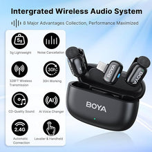 Load image into Gallery viewer, BOYA Mini Wireless Microphone for iPhone with MFi Certified Ligntning Interface,Noise Cancellation, 30H Battery Life with Charging Case,Voice Changer Microphone,iPhone Microphone for Video Recording
