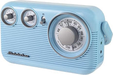 Load image into Gallery viewer, Studebaker Sky Blue SB2003 Retro Portable AM FM Radio | Built in Speaker | AC Powered/Battery | Aux-in Cable (Bundle)
