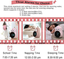 Load image into Gallery viewer, Kids Alarm Clock for Girls Pear Alarm Clock with Snooze Toddler Sleep Training Clock for Bedroom Home Office(Pink)
