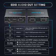 Load image into Gallery viewer, 4K@120Hz HDMI 2.1 eARC Audio Extractor 1 in 1 Out Support VRR ALLM HDCP2.3 ARC eARC HDR CEC SPDlF Optical Audio Out Digital EDID for PS5 Xbox NVIDIA AMD
