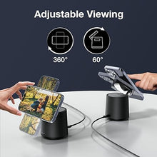 Load image into Gallery viewer, 2025 Upgrade 3 in 1 Charging Station for Apple MagSafe Charger, Adjustable Portable Wireless Charging Stand, Fast Wireless Charger Dock for iPhone 16 15 14 13 12 Pro Max &amp; Apple Watch AirPods (Black)
