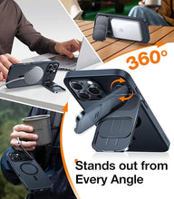 Load image into Gallery viewer, TORRAS Magnetic Shockproof for iPhone 16 Pro Case with Slide Camera Cover &amp; 360° Spin Kickstand, Military Grade Drop Protection, Fit for MagSafe, Anti-Scratch &amp; Anti-Fingerprint, Translucent Black
