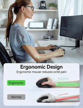 Load image into Gallery viewer, TECKNET Ergonomic Mouse, Rechargeable Vertical Ergo Mouse Wireless, Silent 2.4GHz 6 Buttons Optical Carpal Tunnel Mouse, 5 Adjustment Levels, Up to 4800DPI Wireless Mouse for Laptop, Desktop, PC
