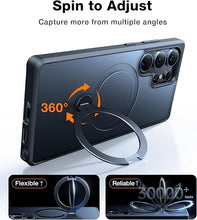 Load image into Gallery viewer, TORRAS 360° Spin Magnetic Stand for Samsung Galaxy S25 Ultra Case, Fit for Magsafe, Military Grade Slim Protective S25 Ultra Case with Kickstand &amp; Ring Holder, Ostand Spin, Translucent Forested Black
