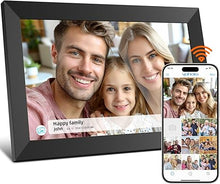 Load image into Gallery viewer, Digital Picture Frame WiFi 16GB, 10.1 Inch Digital Photo Frame, Share Photos to Electronic Picture Frame via App from Anywhere, 1280x800 Touch Screen, Auto-Rotate, Warm Gift for Family (Black)
