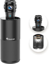 Load image into Gallery viewer, TOUCAN 360-Degree Video Conference Camera, 1080p HD Webcam with 4 Noise Reduction Mics, Speaker, AI Tracking, Works with Zoom, Google Voice, Microsoft Teams and More, for PC/Mac/Laptop/MacBook/Tablet
