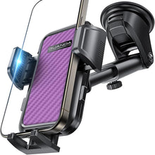 Load image into Gallery viewer, [2024 Newest] Dashboard Phone Holders for Your Car [Military Grade Stable] Phone Holders for Your Car, Non-Slip Silicone Carbon Fiber Car Phone Mount, Rotatable Suction Cup for All Phone,Purple
