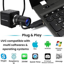 Load image into Gallery viewer, Webcam 10X Optical 8MP Varifocal Zoom Camera,5-50mm Vari-Focus Webcam Mini Video Conference Webcam Plug&amp;Play USB Cameras for Windows Linux Raspberry Pi Camera
