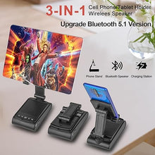 Load image into Gallery viewer, Gifts for Men,Cell Phone Stand with Wireless Bluetooth Speaker HD Surround Sound for Home and Outdoors with Bluetooth Speaker for Desk Compatible with iPhone/ipad/Samsung Galaxy
