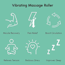 Load image into Gallery viewer, 𝗩𝗶𝗯𝗶𝘁 - Vibrating Massager for Plantar Fasciitis, Pain Relief and Sciatica, Foot and Body Portable Massage Roller, Deep Tissue Pain Relief from Feet to Neck, Electric, 3 Vibration Levels (Blue)
