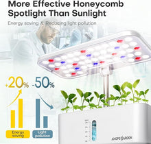 Load image into Gallery viewer, Indoor Garden Hydroponics Growing System: 10 Pods Plant Germination Kit Aeroponic Herb Vegetable Growth Lamp Countertop with LED Grow Light - Hydrophonic Planter Grower Harvest Veggie Lettuce, White
