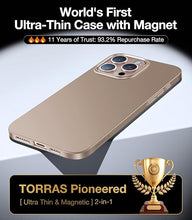 Load image into Gallery viewer, TORRAS Magnetic Slim-Fit for iPhone 16 Pro Max Case, Ultra-Thin 16 ProMax Phone Case Compatible with MagSafe, Light Anti-Scratch Matte Hard PC Bayer 6.9 inch OriginFit, Desert Titanium Gold
