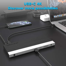 Load image into Gallery viewer, WAVLINK 4K USB C Docking Station Triple Display 2 HDMI + 1 Displayport with 100W Power, LAN, 4 USB 3.0, SD Card Reader, Audio, for Dell XPS 13/15,MacBook Pro, Lenovo Yoga,etc-2023 Upgrade Version
