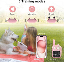 Load image into Gallery viewer, Shock Collar Rechargeable Training Collar with Remote 1800FT Control, Pink Adjustable Waterproof Electric Collar for 5–15lbs Small Size Dogs Puppy Cat Large Medium Dog, Safety Vibration
