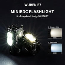 Load image into Gallery viewer, WUBEN E7 EDC Flashlight, 1800 Rechargeable Lumens Mini Flashlight, Super Bright Small Flashlight, 6 Modes IP68 Built-in Waterproof Handheld Flash Light for Emergencies Camping Hiking
