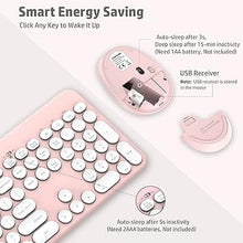 Load image into Gallery viewer, LeadsaiL Wireless Keyboard and Mouse Combo, Full-Sized Ergonomic Computer Keyboard with Phone Tablet Holder, 2.4GHz Silent Cordless Keyboard Mouse Set for Windows Laptop, PC, Desktop - Pink
