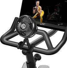 Load image into Gallery viewer, Clip on Fan for Exercise Bike/Tread, Rechargeable Battery Operated Portable Fan for Treadmill Stationary Bike Exercise Machine
