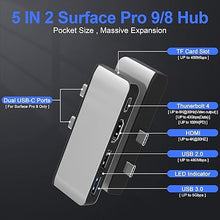 Load image into Gallery viewer, Surface Pro 8 Adapter, Surface Pro 8 Docking Station with 4K HDMI+USB-C Thunderbolt 4 (Display+Data+PD 100W)+USB 3.0/2.0+TF Card Slot, Triple Display USB C Hub for Surface Pro 8
