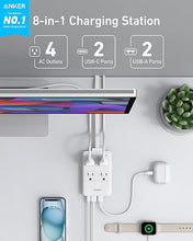 Load image into Gallery viewer, Anker Charging Station, 20W Max 8-in-1 USB-C Power Strip for iPhone 15/14 and MacBook Air/Pro, 5 ft Thin Cord with 4 AC, 2 USB-A, and 2 USB-C Ports, Fast Charging Desktop Charger for Travel, Office
