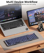 Load image into Gallery viewer, ProtoArc Backlit Foldable Keyboard, XK01 Plus Folding Portable Bluetooth Keyboard for Travel, True Full Size External Wireless Keyboard with Backlight for iPad Tablet Smartphone Laptop PC

