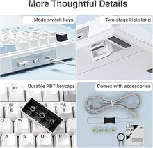Load image into Gallery viewer, AULA F99 Wireless Mechanical Keyboard, Hot Swappable Custom Keyboard,Pre-lubed Linear Switches,Gasket Structure,RGB Backlit Gaming Keyboard (Blue&amp;White)
