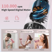 Load image into Gallery viewer, Hair Dryer, Ionic Blow Dryer, 1500W High-Speed Hairdryer with 110000 RPM Brushless Motor for Fast Drying Low Noise, 4 Temps &amp; 2 Speeds with Magnetic Nozzle for Home Travel Women Man
