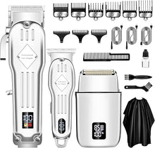 Load image into Gallery viewer, SUNNOW Hair Clippers Professional Cordless for Men, Electric Foil Shavers Razor &amp; Beard Hair Trimmer Kit, Rechargeable Hair Cut Machines Fade Clippers Set, 3 in1 Beard Trimming Kit for Home, Barber
