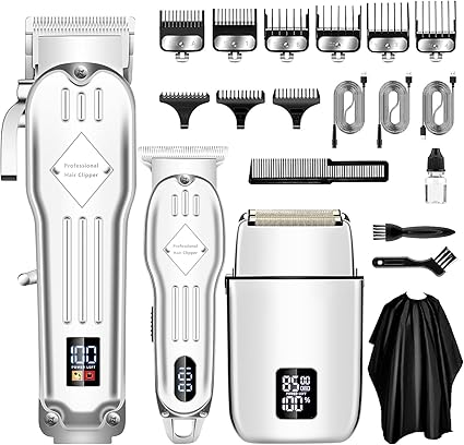 SUNNOW Hair Clippers Professional Cordless for Men, Electric Foil Shavers Razor & Beard Hair Trimmer Kit, Rechargeable Hair Cut Machines Fade Clippers Set, 3 in1 Beard Trimming Kit for Home, Barber