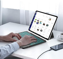 Load image into Gallery viewer, XIWMIX Ultra-Slim Wireless Bluetooth Keyboard with Touchpad - 7 Colors Backlit Universal Rechargeable Keyboard for iPad Pro/iPad Air/iPad 9.7/iPad 10.2/iPad Mini and Other iOS Android Windows Devices
